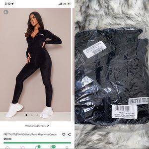 Women’s Prettylittlething Velour Jumpsuit